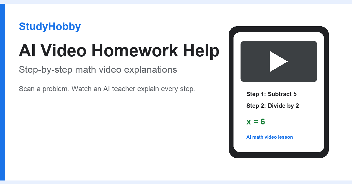 AI Math Video Generator: Step-by-Step Lessons